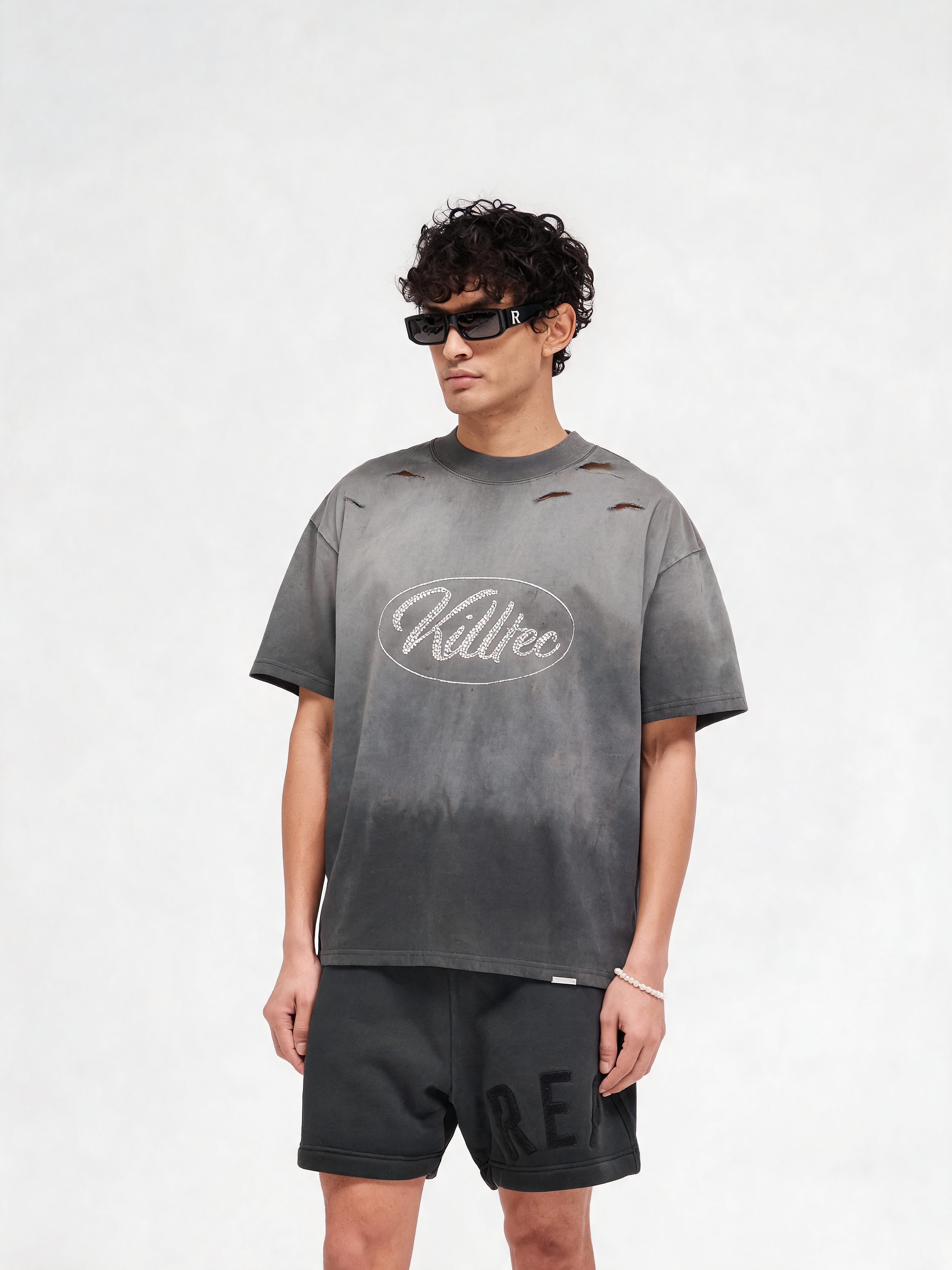 Rhinestone Tee | Grey