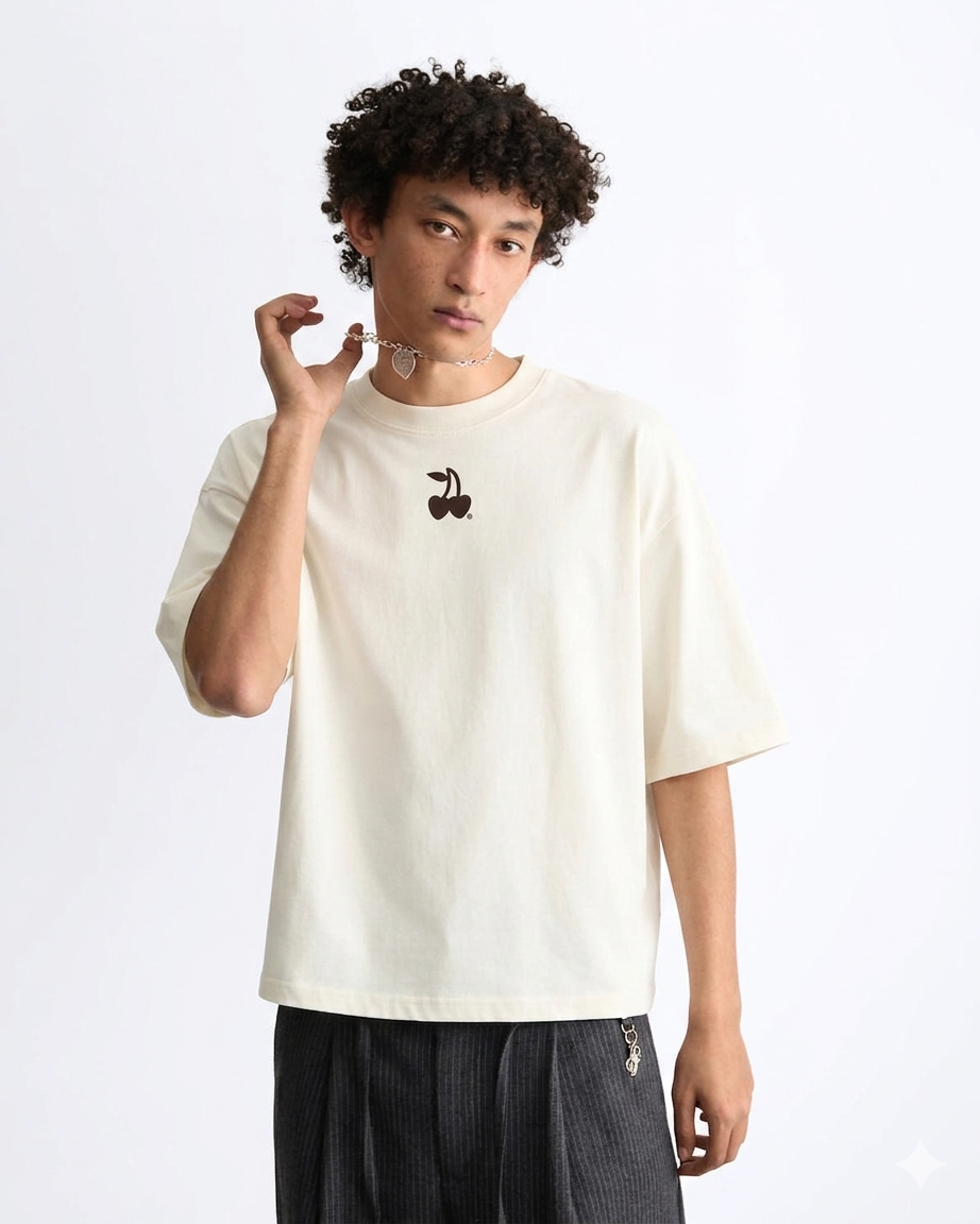 Speed Cherry Tee - Marshmallow